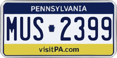 PA license plate MUS2399