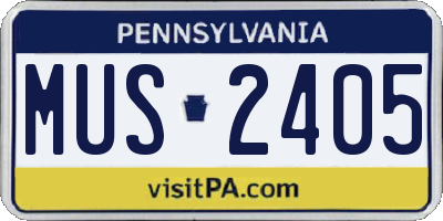 PA license plate MUS2405