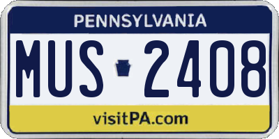 PA license plate MUS2408