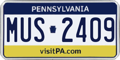 PA license plate MUS2409