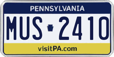 PA license plate MUS2410