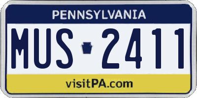 PA license plate MUS2411