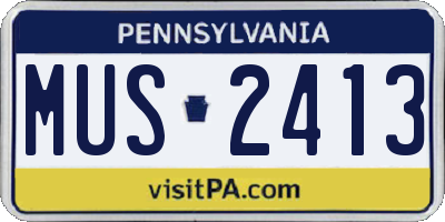 PA license plate MUS2413