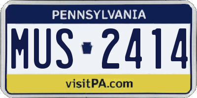 PA license plate MUS2414