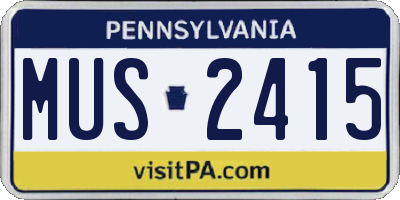 PA license plate MUS2415