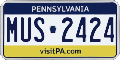 PA license plate MUS2424