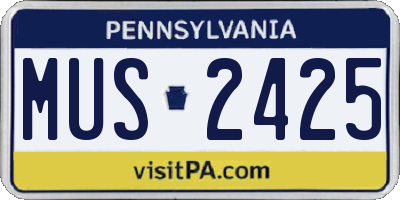PA license plate MUS2425
