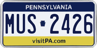 PA license plate MUS2426