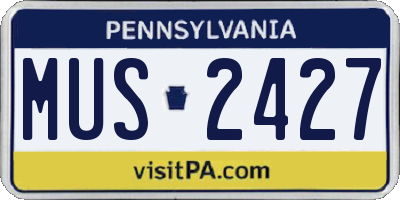 PA license plate MUS2427