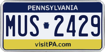 PA license plate MUS2429
