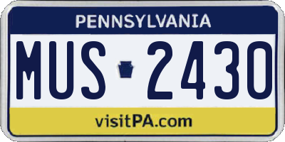 PA license plate MUS2430