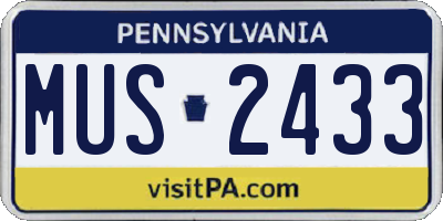 PA license plate MUS2433