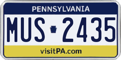 PA license plate MUS2435