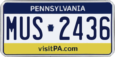 PA license plate MUS2436