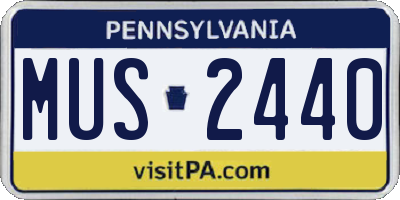 PA license plate MUS2440