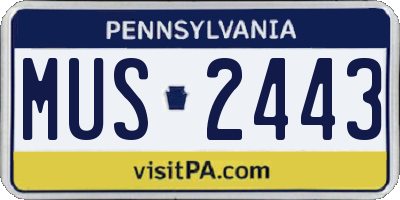 PA license plate MUS2443