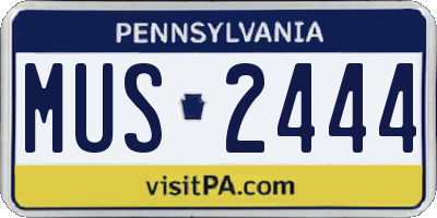 PA license plate MUS2444