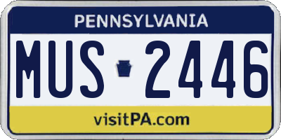 PA license plate MUS2446
