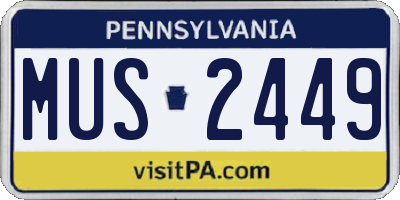 PA license plate MUS2449