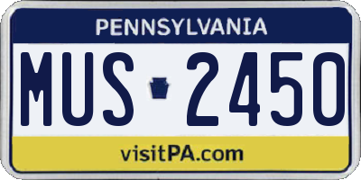 PA license plate MUS2450