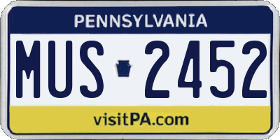 PA license plate MUS2452
