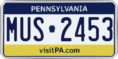 PA license plate MUS2453