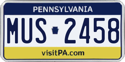 PA license plate MUS2458