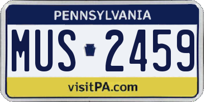 PA license plate MUS2459