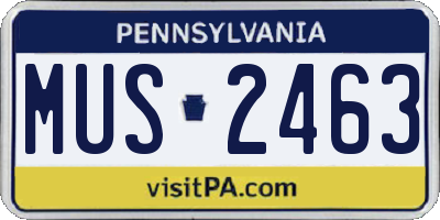 PA license plate MUS2463