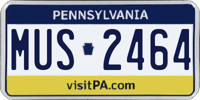 PA license plate MUS2464