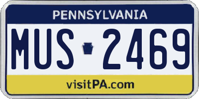 PA license plate MUS2469