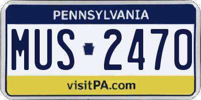 PA license plate MUS2470