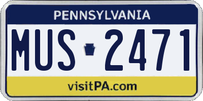 PA license plate MUS2471