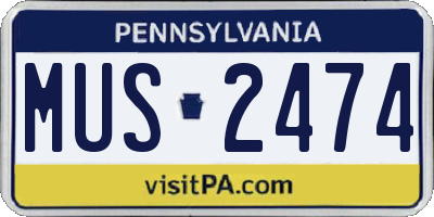 PA license plate MUS2474