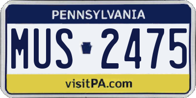 PA license plate MUS2475