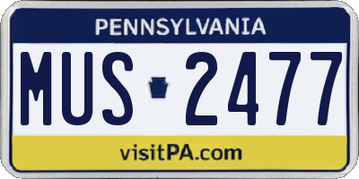 PA license plate MUS2477