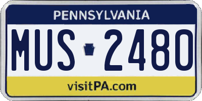 PA license plate MUS2480