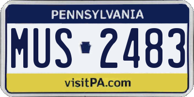 PA license plate MUS2483