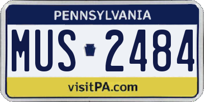 PA license plate MUS2484