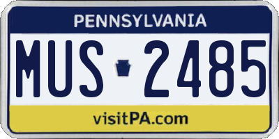 PA license plate MUS2485