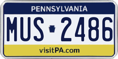 PA license plate MUS2486