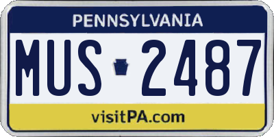 PA license plate MUS2487
