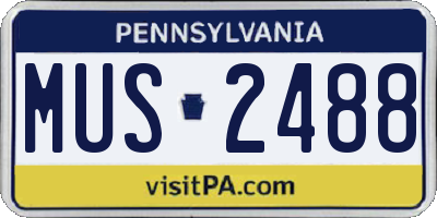 PA license plate MUS2488