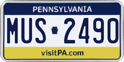 PA license plate MUS2490