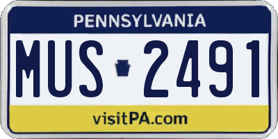 PA license plate MUS2491