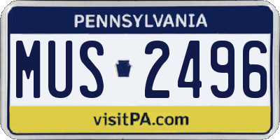 PA license plate MUS2496