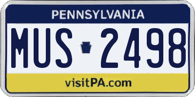 PA license plate MUS2498