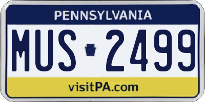 PA license plate MUS2499