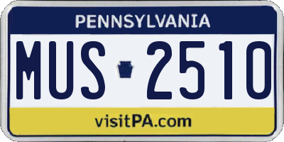 PA license plate MUS2510