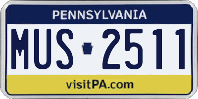PA license plate MUS2511